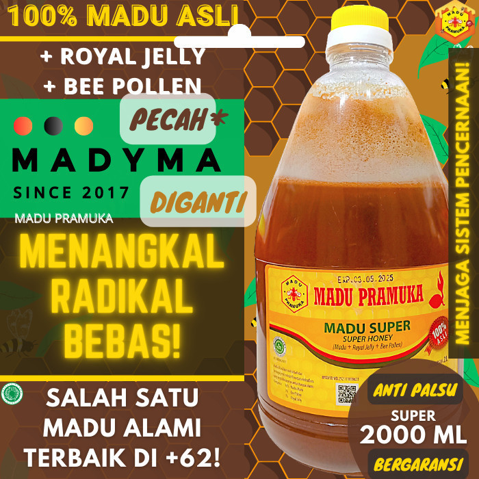 

Ready Madu Pramuka Super Honey 2000 ml 2 Liter 2 L Royal Jelly Bee Pollen