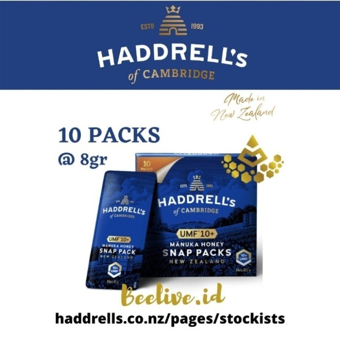 

Ready Haddrells Snap Pack Manuka Honey UMF 10+ On The Go - Travel Pack