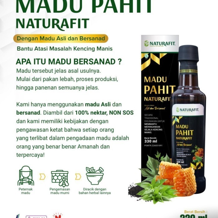 

Ready Madu Hitam Pahit Naturafit Original