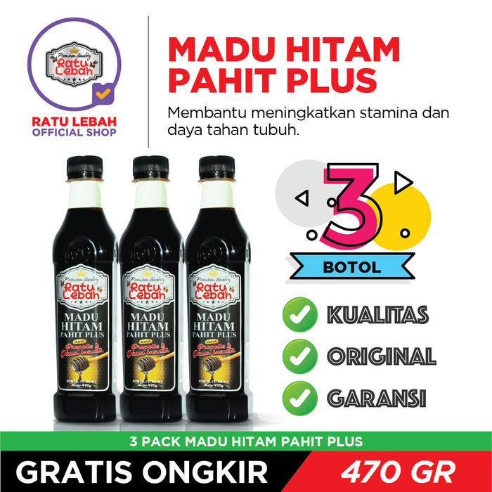 

Ready Ratu Lebah Madu Hitam Pahit Plus 470gr [3 pcs]