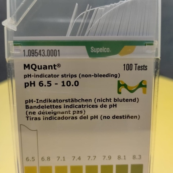 pH Paper pH 6,5 - 10 Merck. Cat.109543. 100 Strip / pack