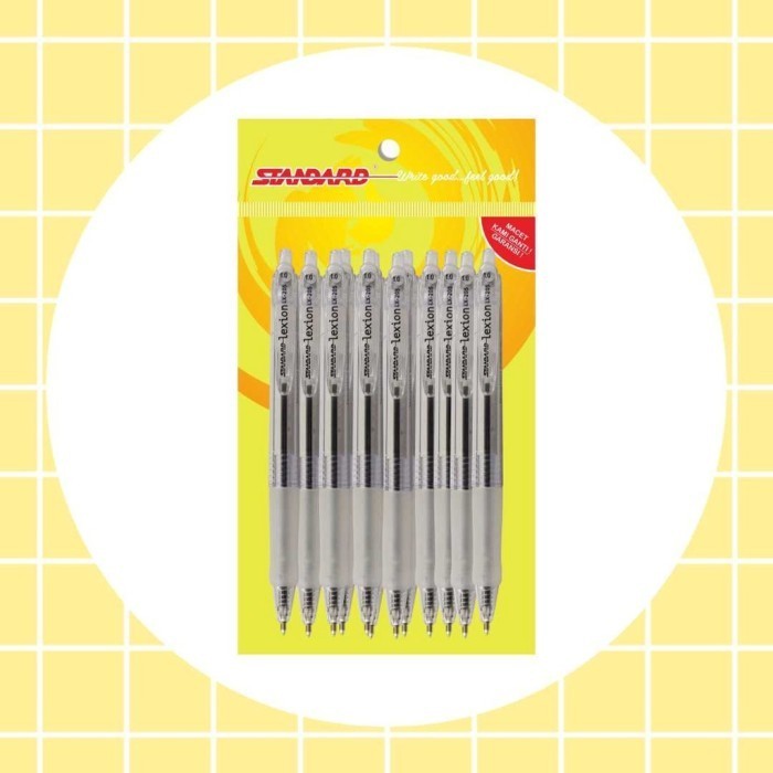 

Ready Standard Pen - Lexion 1.0 LX-205 Black / Tinta Warna Hitam Isi 12 pcs