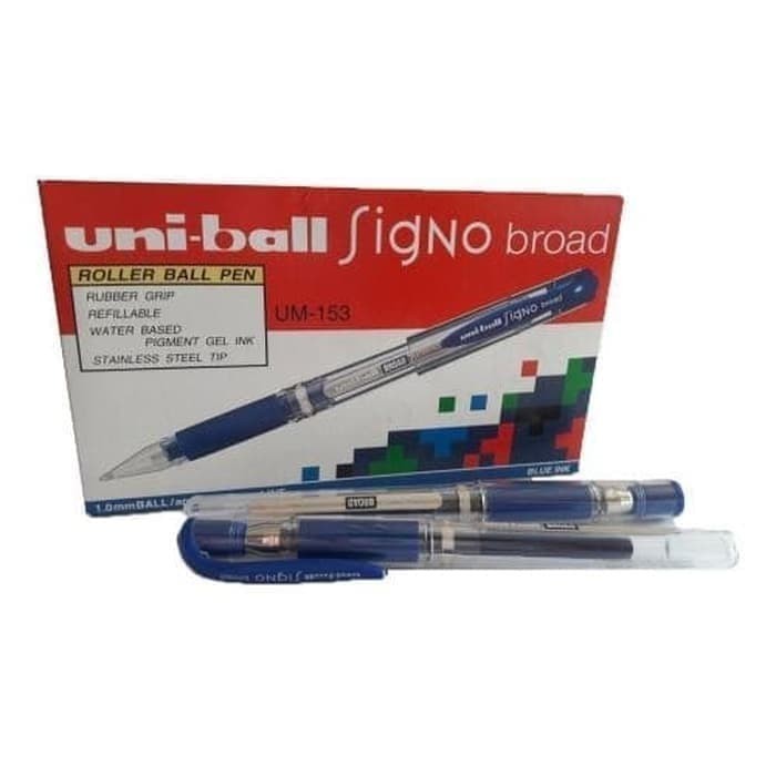

Ready pen uni-ball signo UM-153 hitam dan biru
