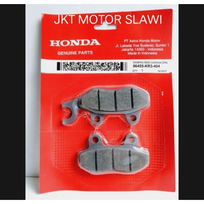06455 KR3 404 dispet depan kampas rem depan kharisma megapro thn 2005-2006 supra lama supra x 125 la