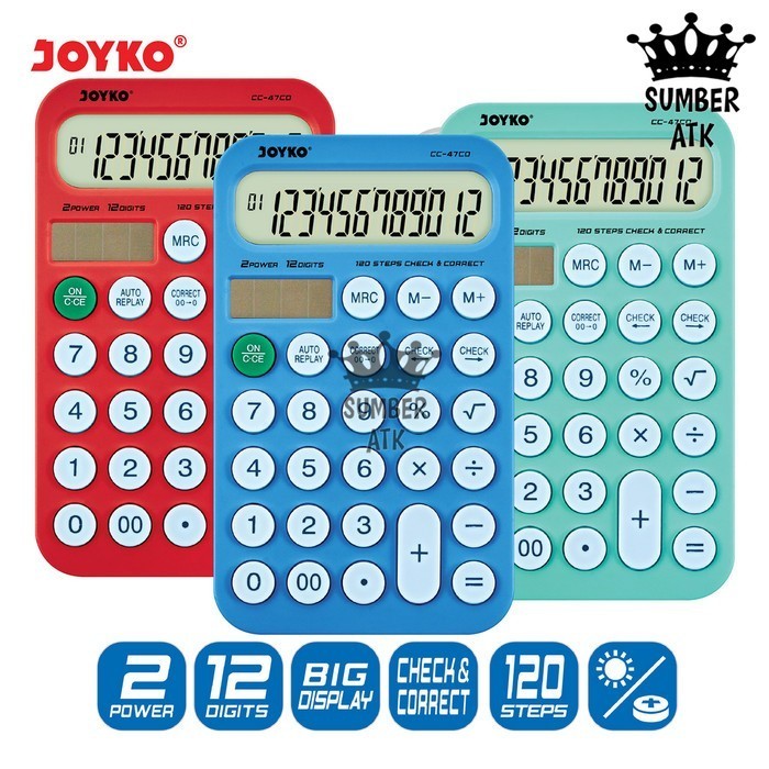 

Ready Calculator Kalkulator Joyko CC-47CO 12 Digits Check Correct