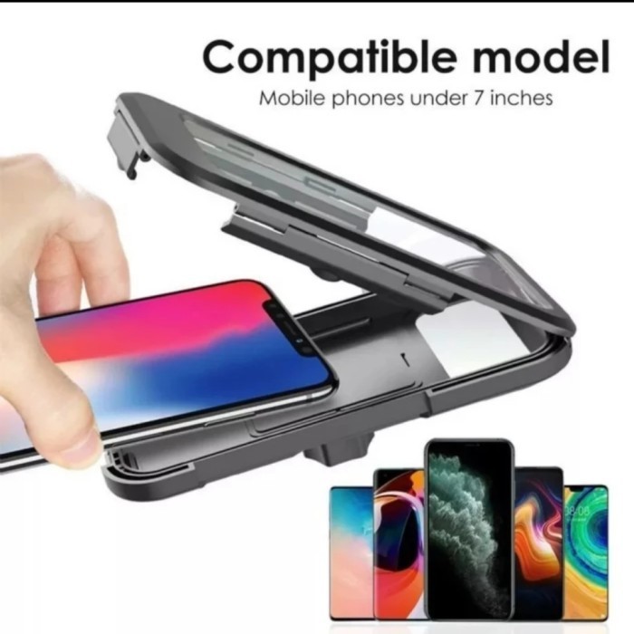 Holder Hp Sepeda Motor Anti Air Waterproff Motor Spion Gps Handphone