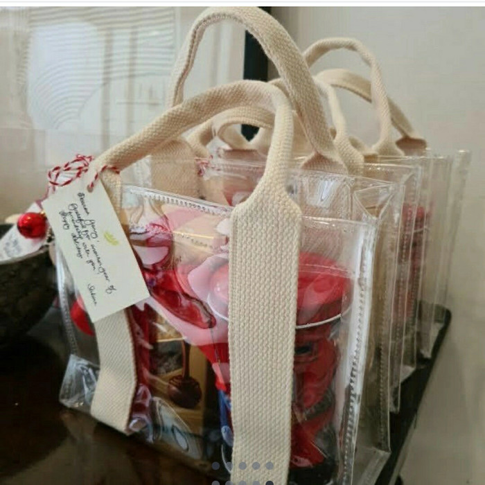 Tas Mika Tebal Transparant Tote Bag Mika Tas Souvenir Ultah