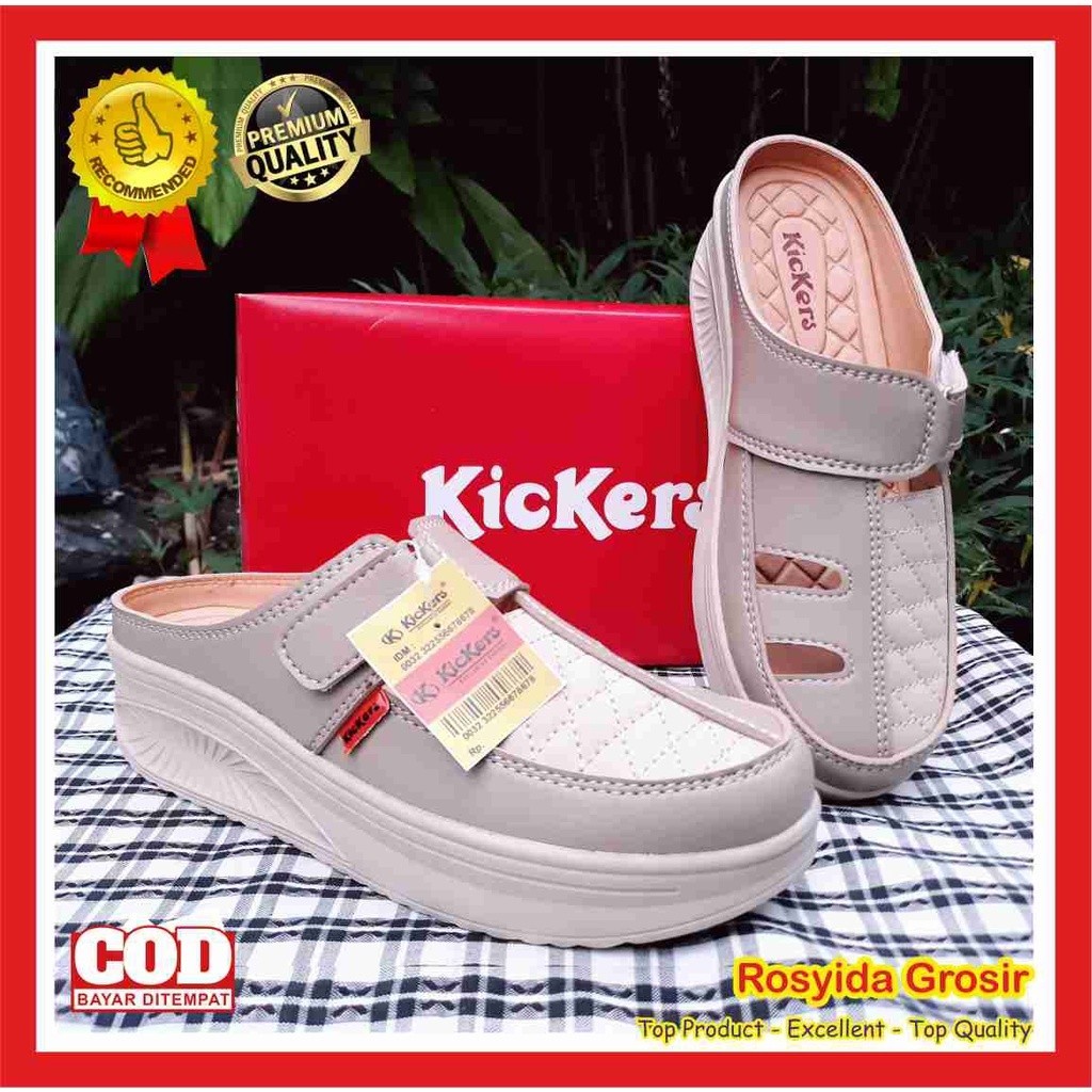 Sandal Karet Wanita // WEDGES SEPATU SENDAL WANITA KICKERS ST / SANDAL WANITA SLOP WEDGES KICKERS