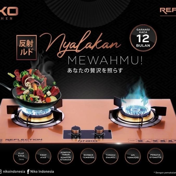 [Ready] Niko Reflection Gold 2.0 Kompor Tanam 2 Tungku
