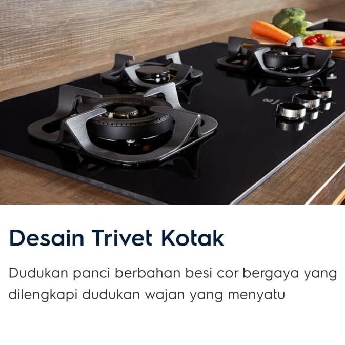 [Ready] Kompor Gas Tanam Electrolux Egt7828Ck Potenza 2 Tungku 78 Cm