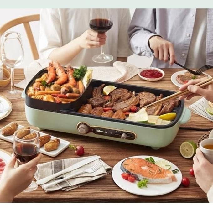 [New] (Bear) Multifunctional Electric Barbeque Grill Hotpot Bbq