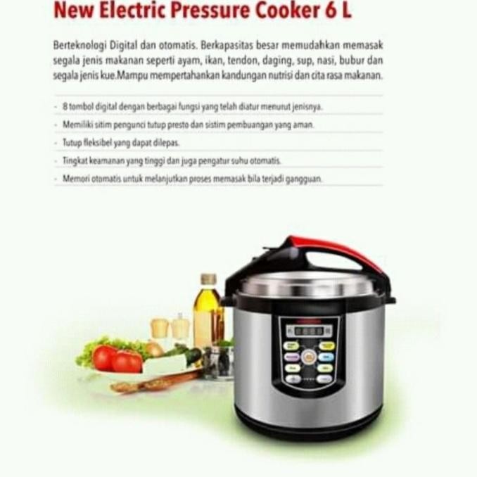 [New] Hakasima New Elektrik Pressure Cooker 6.5 L