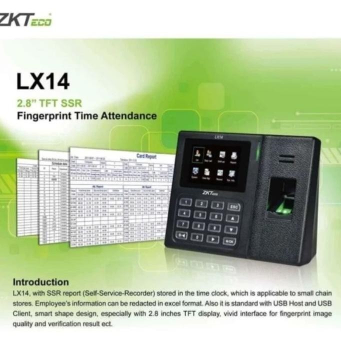 [New] Zkteco Lx14 Mesin Absensi Fingerprint Tanpa Pc Murah Ssr