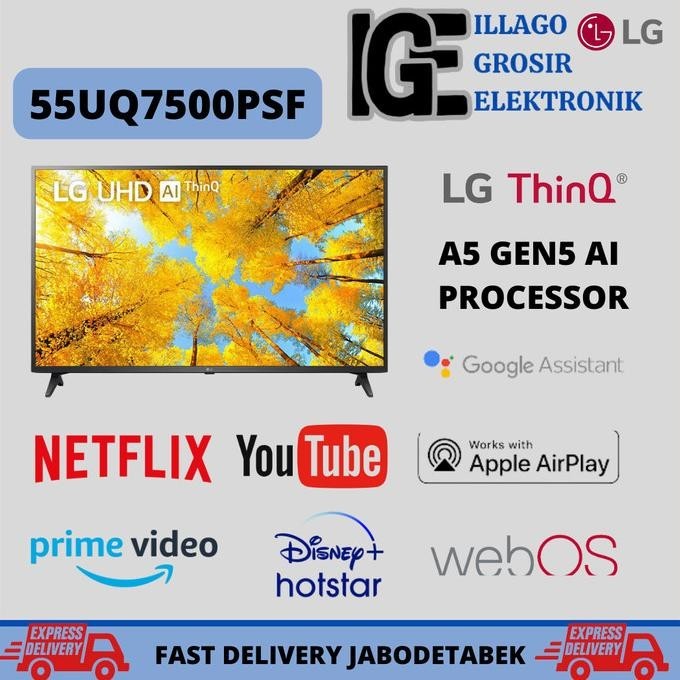 [Baru] Lg 55Uq7500Psf - Led Smart Tv 55 Inch Uhd 4K Hdr Thinq Ai Lg 55Uq7500