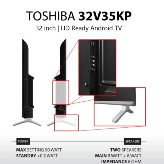 [New] Led Tv Toshiba 32 Inch Smart Android Tv Full Hd Regza 32V35Kp Original
