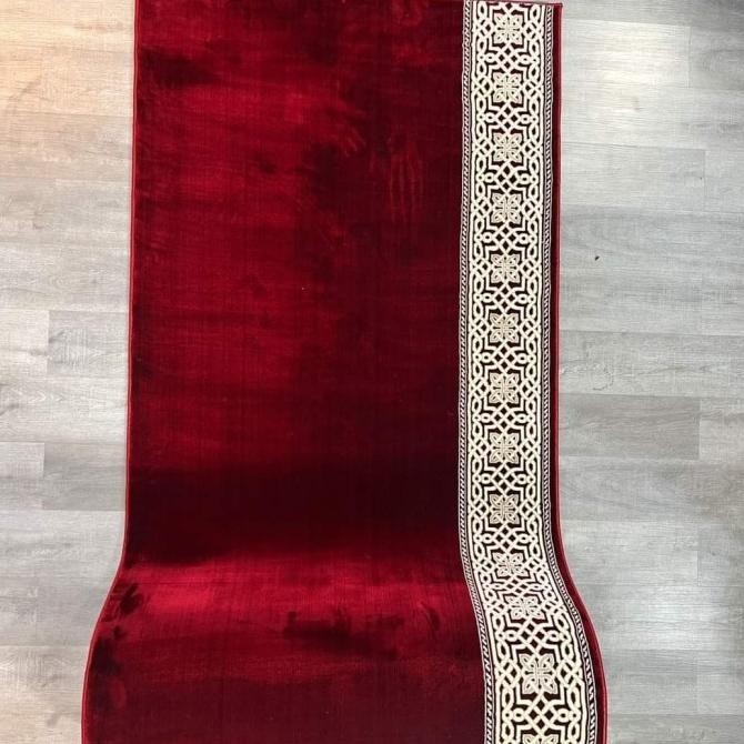[Ready Stock] Karpet Masjid Turki Tebal Meteran Mirac 3002A Merah Polos