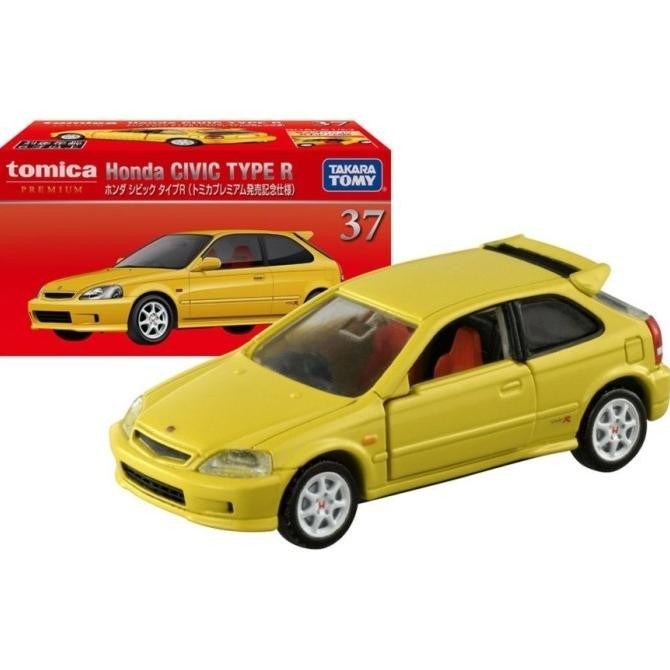 37 Honda Civic Type R Tomica Premium Yellow Limited Colour Diecast