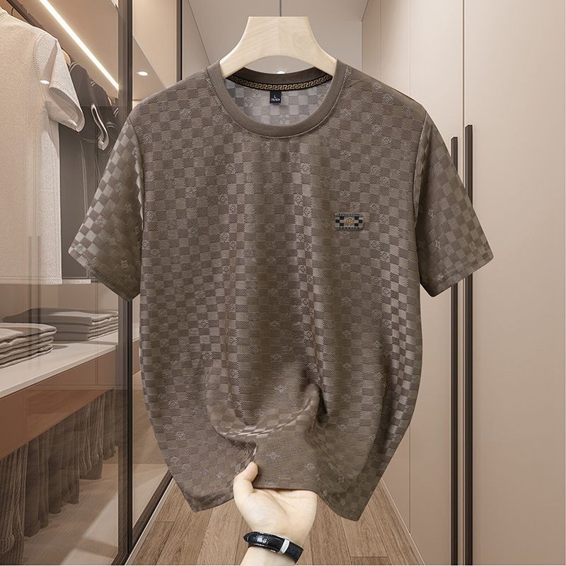 Thin Breathable Mesh Short Sleeve MenTShirt Ice Silk Cool Feeling