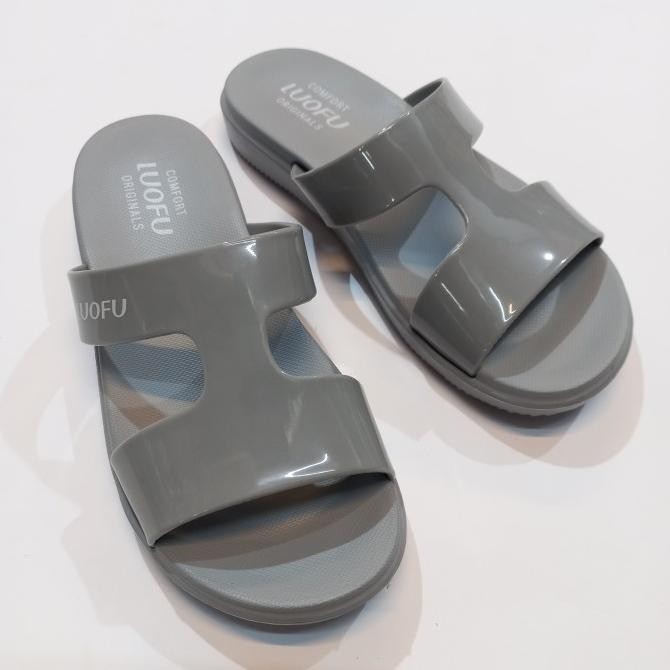 Sandal Selop Wanita Jelly | Luofu E-7190Bw