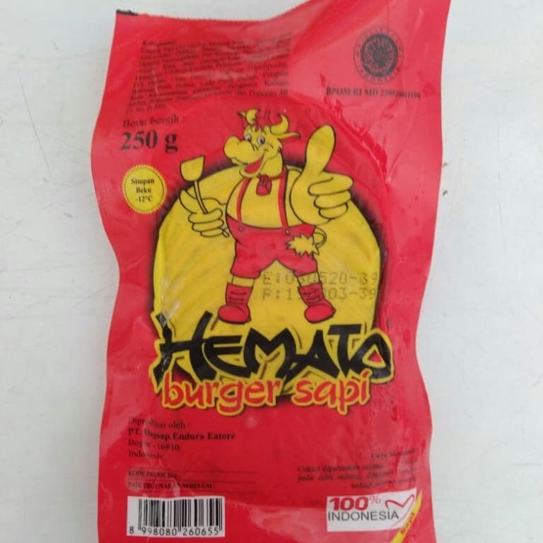 

Frozen Food Daging Burger Hemato Beef 250gr Praktis Enak