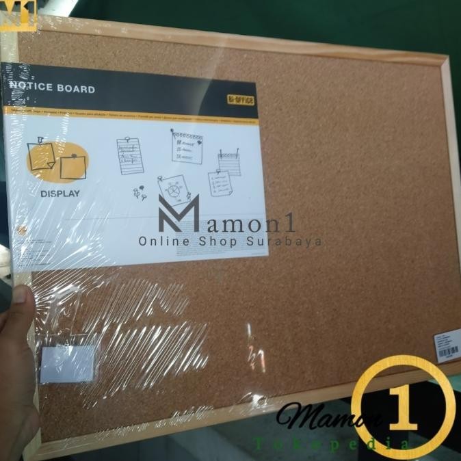 

TERMURAH - Bi-Silque cork board papan buletin/Pin board 60x45 Cm