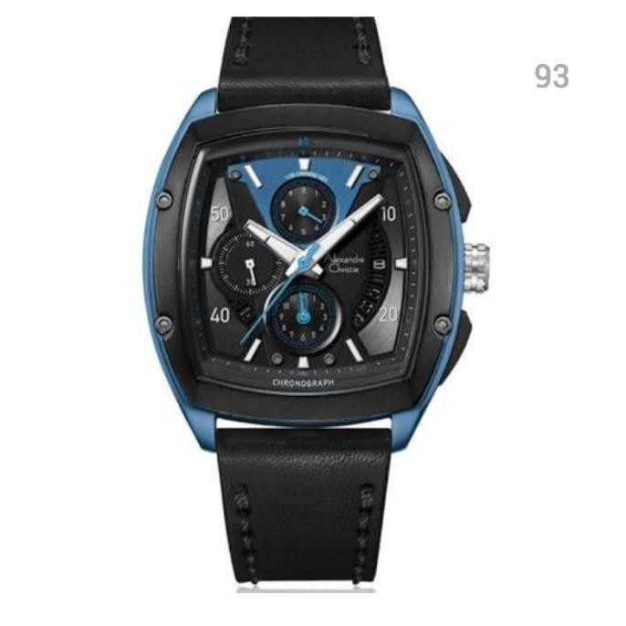 [Promo] Alexandre Christie 6610 Hitam Biru Jam Tangan Pria Original