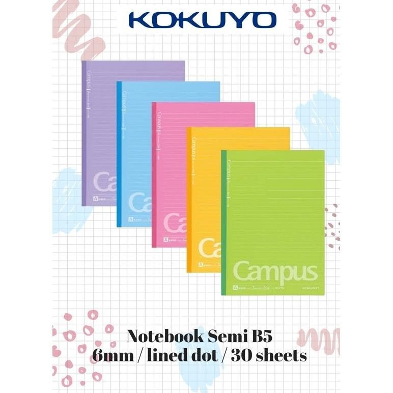 

Flashsale Kokuyo Campus Slim Notebook Semi B5 Lined Dot 6Mm / Buku Tulis Import Jepang Promo