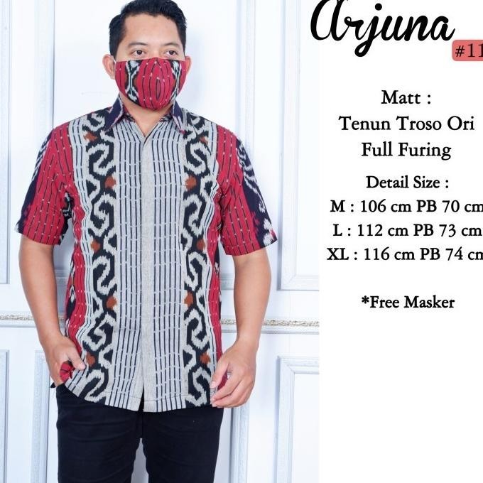 kemeja tenun pria + Atasan tenun troso + kemeja batik