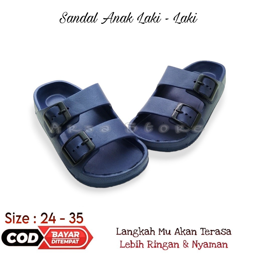 [Bahan halus dan Nyaman] Sandal Selop Anak Laki Laki Umur 2 - 10 Tahun / Sendal Casual Anak Cowok