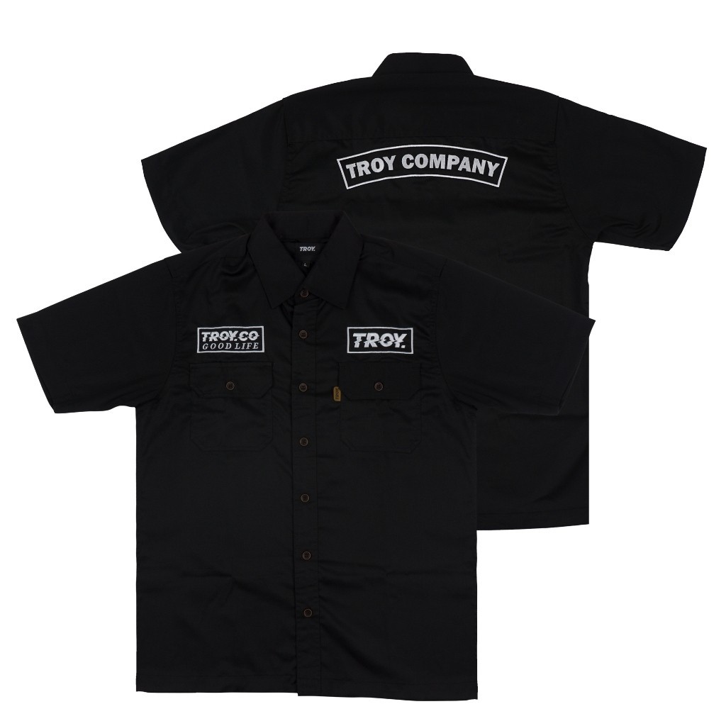 Troy Company Workshirt Workwear Engineers Black Orijinaru - Kemeja Kerja Work Shirt Hitam WSD 2570