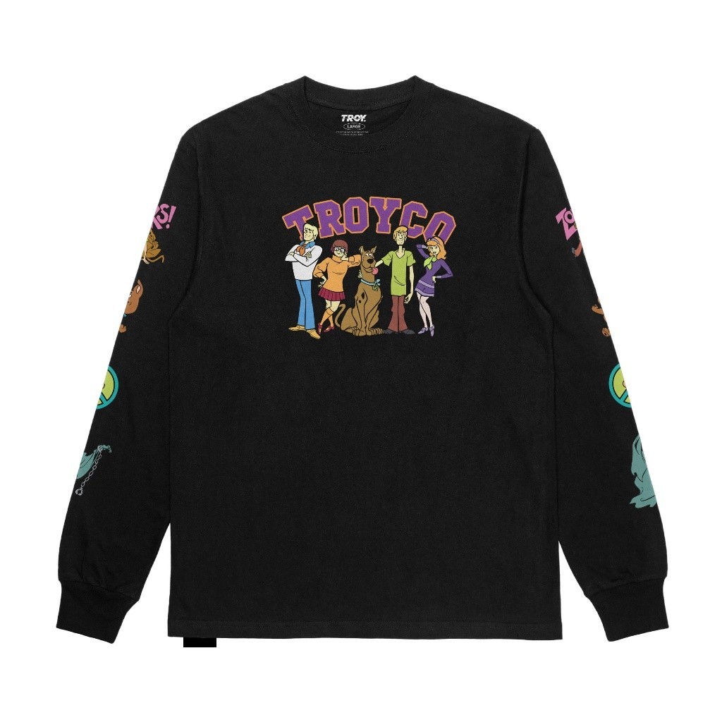 Troy Company Longsleeve Tshirt Black Scooby Doo - Kaos Lengan Panjang Hitam LS 2439