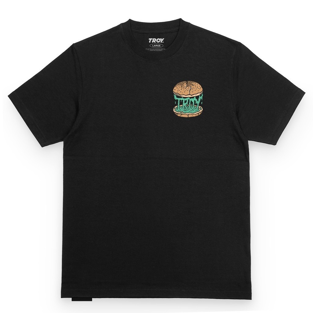 Troy Company Tshirt Black Slime Burger - Kaos Pria Lengan Pendek Hitam MT 2155