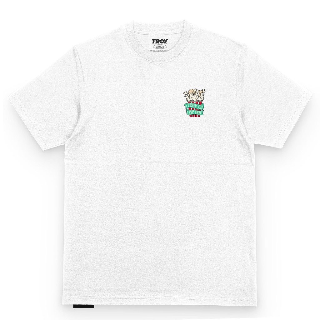Troy Company Kaos Pria Lengan Pendek Putih - Show Live Tshirt White MTD 2282
