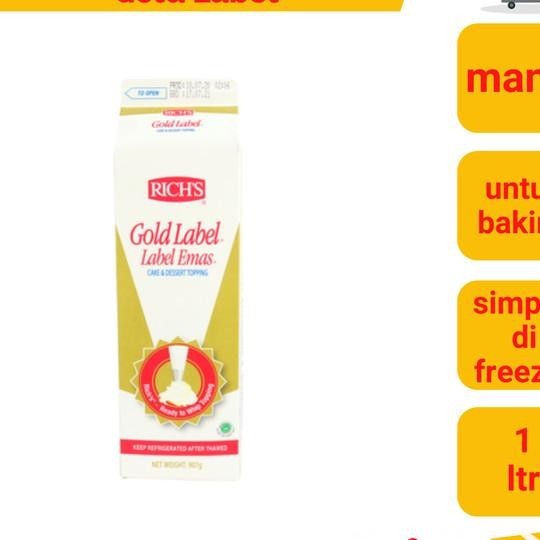 

Whipping Cream Rich Gold Label 1Ltr (Khusus Gosend & Grab)