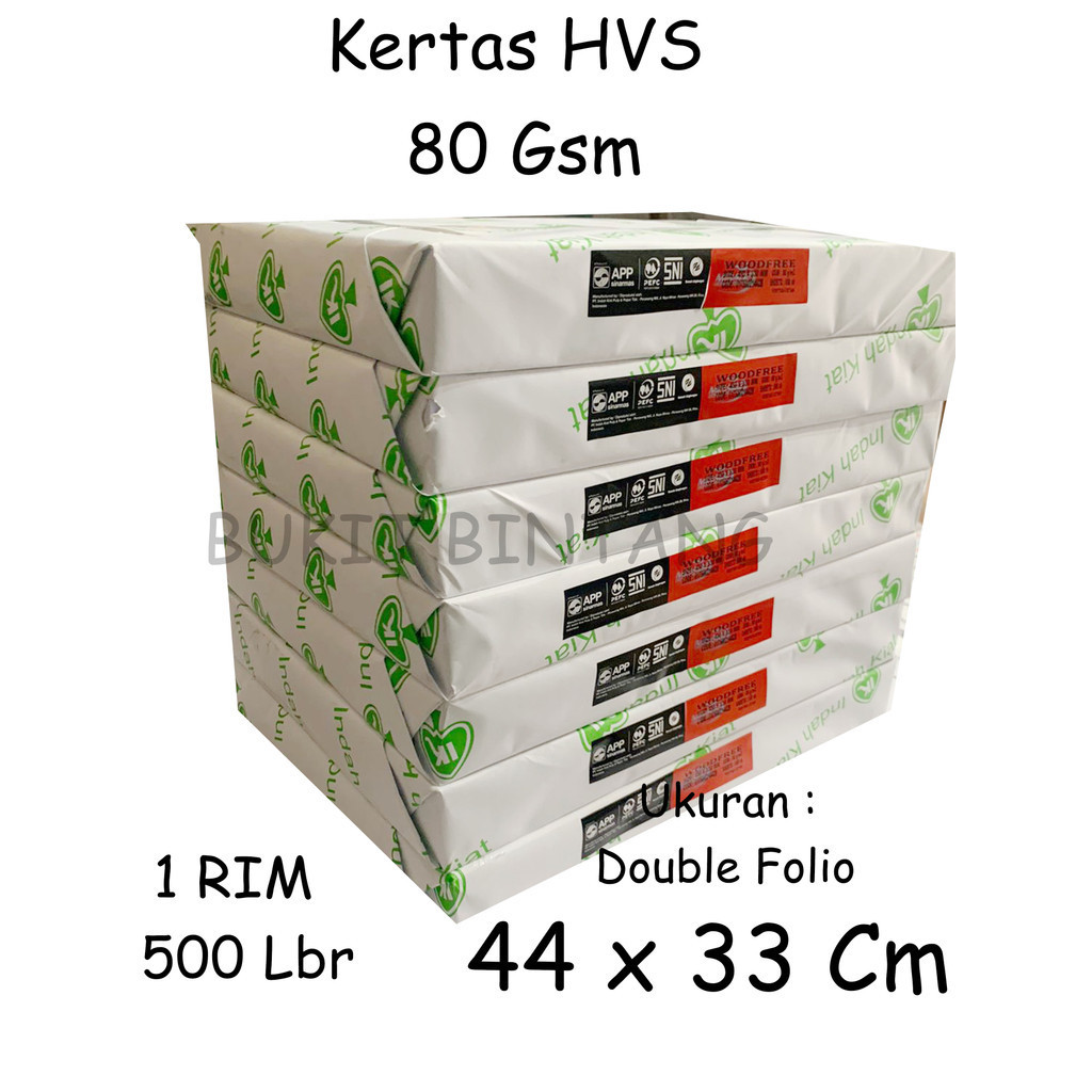 

Kertas HVS 80 Gsm Ukuran Double Folio ( 44 x 33 Cm ) 1 RIM isi 500 Lembar
