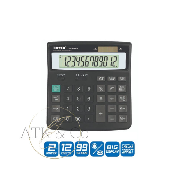 

CALCULATOR PASAR JOYKO DTC-1516 - KALKULATOR 12 DIGITS CHECK CORRECT