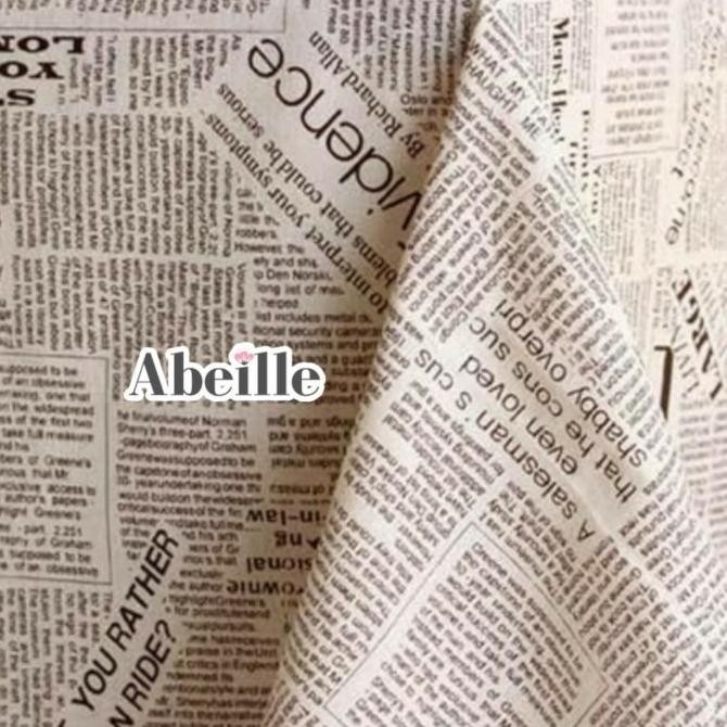 Kain Motif Koran Newspaper Cloth Napkin Properti Foto Opheliazulaikastore