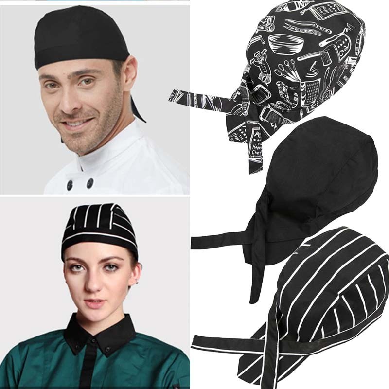 Topi Koki /Topi Koki Bajak Laut Topi Koki Pendek Topi Koki Pola Pribadi Hitam Untuk Restoran
