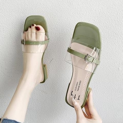 Sepatu Sandal Mika Wanita Hak Heels Jinjit Kaca Murah Bg-852