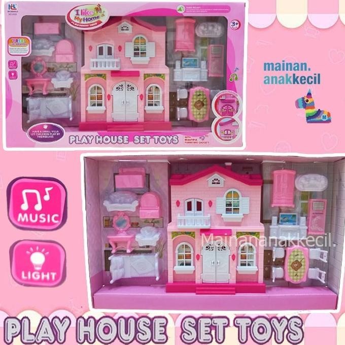 MAINAN ANAK PEREMPUAN RUMAH RUMAHAN BERTINGKAT PLAY HOUSE SET TOYS