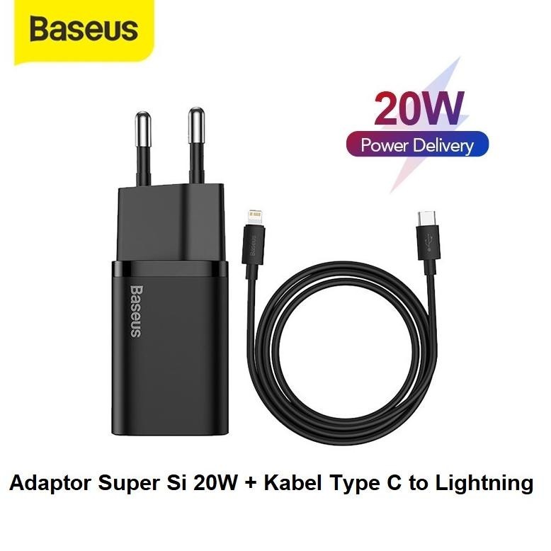 PROMO  Baseus Original Super Si Charger 20W 3A TYPE C TO LIGHTNING PD Fast Charging Iphone 11 12 13 