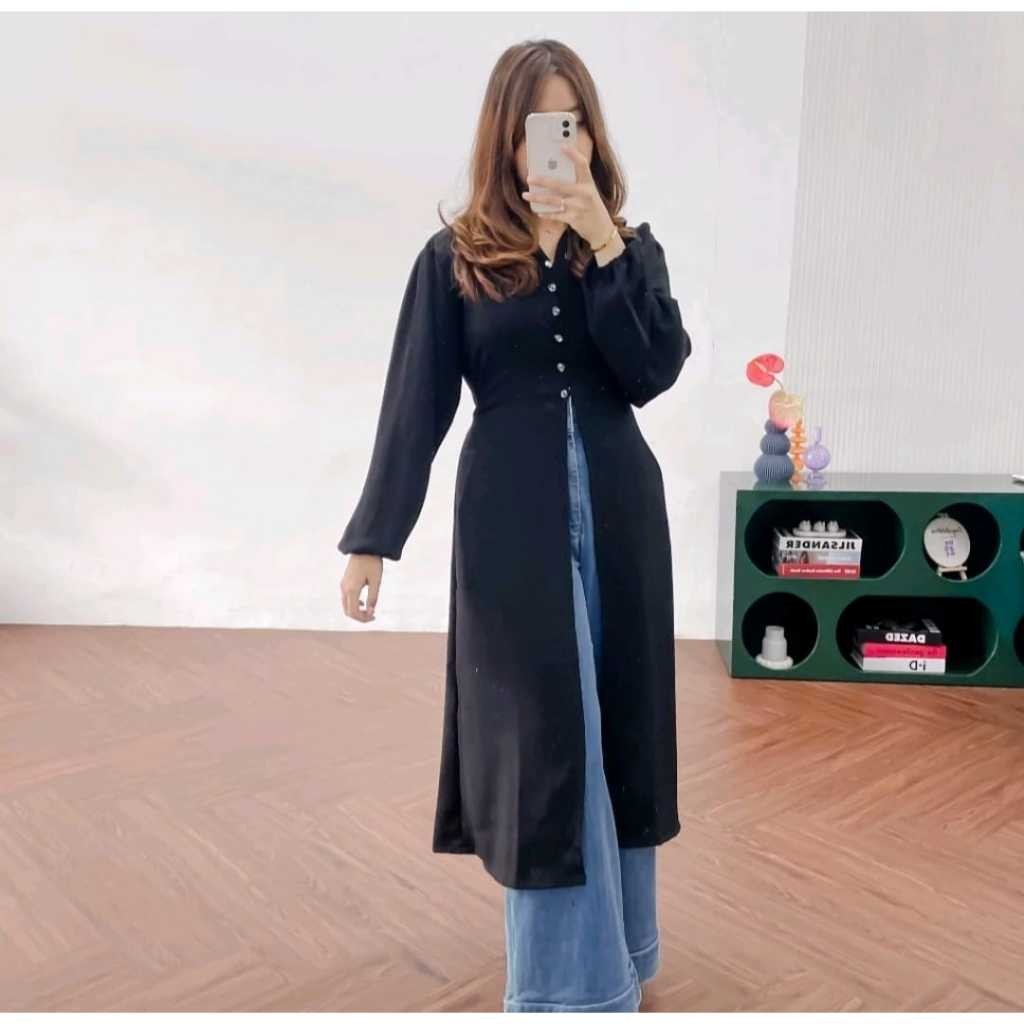 Outfit Perempuan Pesta Mewah Tnik Formal Kondangan Atasan Yunik Kekinian Import Tunik Wanita Terbaru