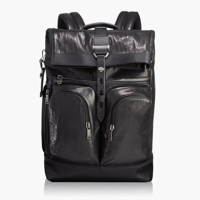 {BagShop} TUMI London Roll Top Backpack Leather Diskon