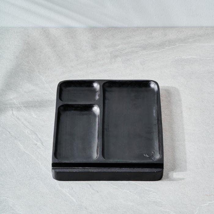 

Skandif Black Catchall Tray Premium Teak Wood Desk Organizer Kayu Jati
