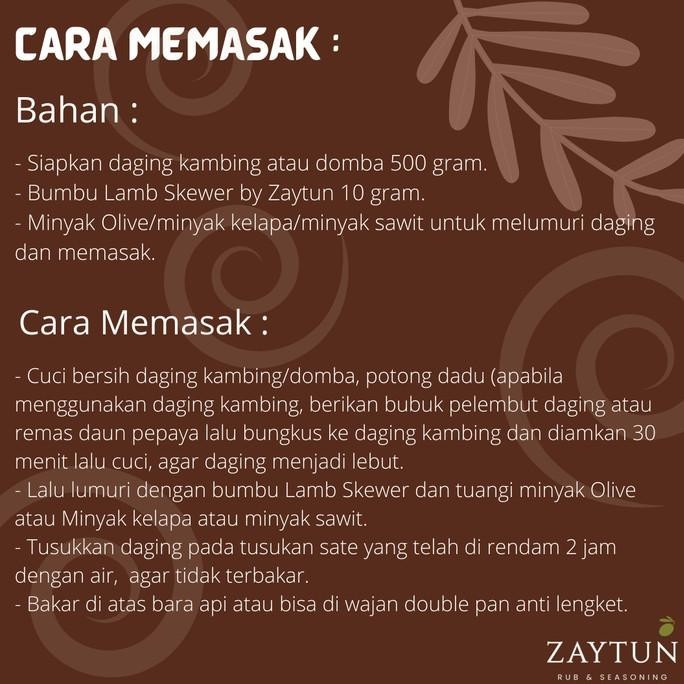 

Bumbu BBQ Steak Sate Grill ZAYTUN Rub & Seasoning Lamb Skewer 60 gram H32S