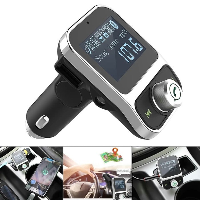 Onever Hy88 Bluetooth 4.1 Fm Modulator 3.1A 1.44" Flac Silver No Logo  Ready