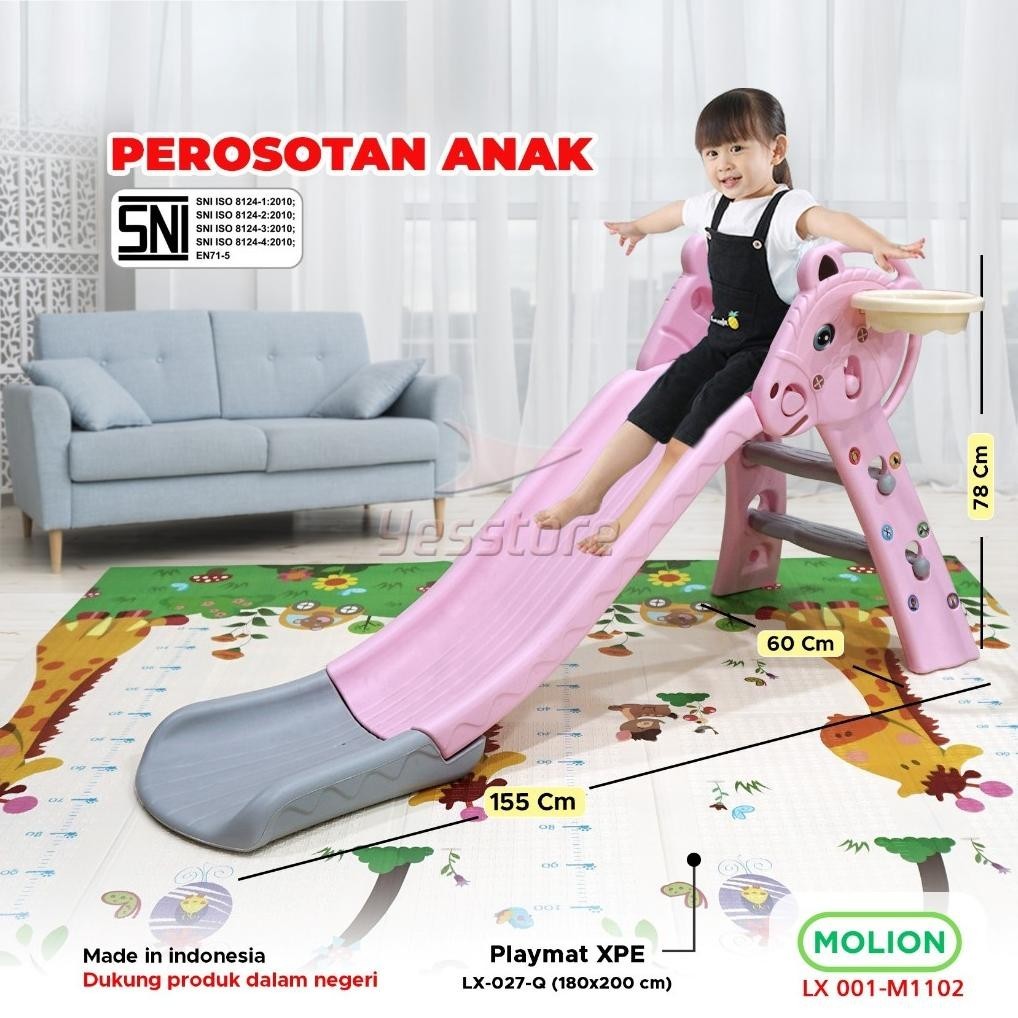 [DISKON] MOLION SNI Mainan Seluncuran Perosotan Anak Prosotan Ayunan Anak Slide Lengkap dengan Ring 