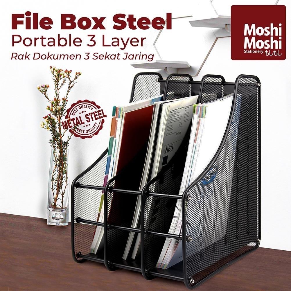 

Diskon File Box Foldable Steel 3 Layer Rak Penyimpanan Dokumen 3 Sekat Jaring Besi Cod