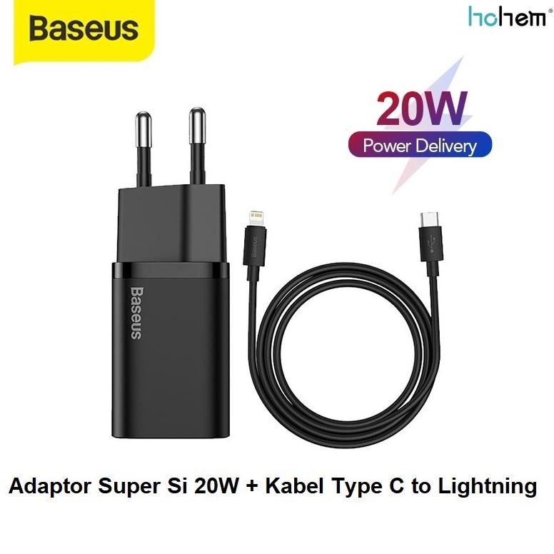 PROMO  Baseus Super Si Charger 20W 3A TYPE C TO LIGHTNING PD Fast Charging Iphone 11 12 13 Kepala Ad