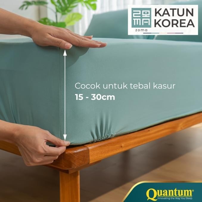 Sprei Katun Korea Zoma by Quantum - Sprei Set Polos Kasur ,.